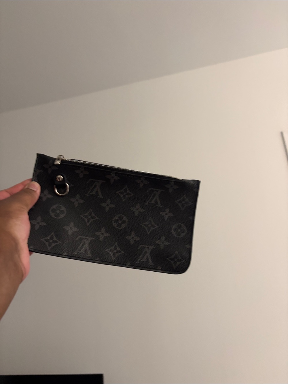 Black Monogram Zip Pouch